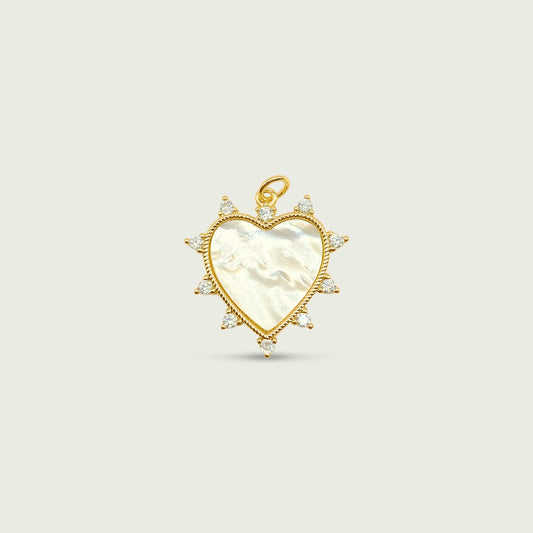 Pearl Heart Charm